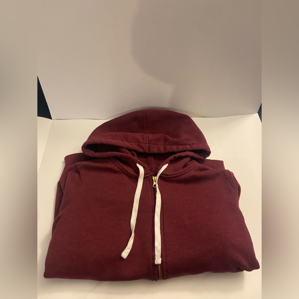 Old Navy: Cranberry Hoodie w/ White Strings Zip Up